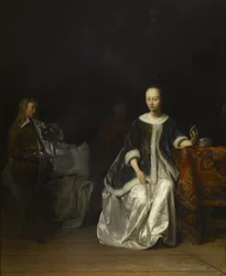 Una signora alla sua toilette